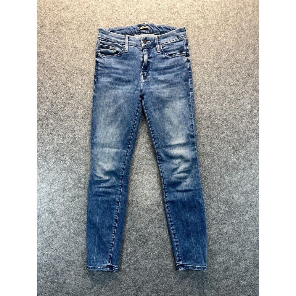 Mother Jeans Women's 25 The Looker Ankle Skinny High Rise Medium Blue Stretch